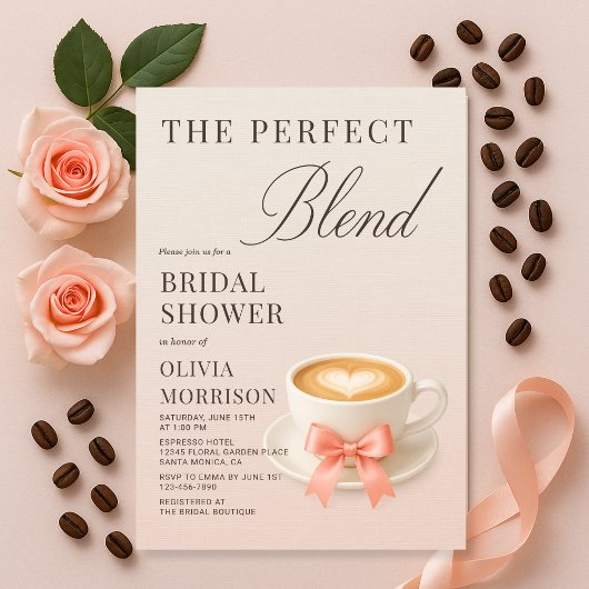 Invitation The Perfect Blend Coquette Coffee Bridal Shower