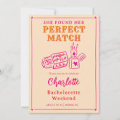 Invitation The Perfect Match Bachelorette Party Itinerary (Devant)