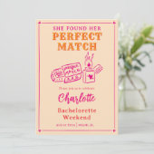 Invitation The Perfect Match Bachelorette Party Itinerary (Debout devant)