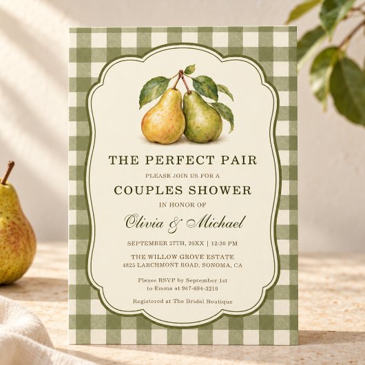Invitation The Perfect Pair Gingham Couples Bridal Shower