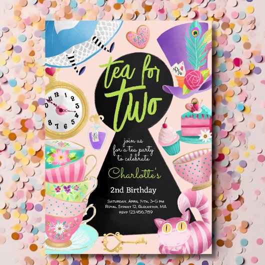 Invitation Thé pour deux, anniversaire de thé