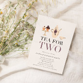 Invitation Thé pour deux | Baby shower du Tea Party violet