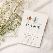 Invitation Thé pour deux | Baby shower Turquoise Tea Party