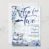 Invitation Thé pour deux, deuxième anniversaire pour les enfa (Devant)