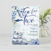 Invitation Thé pour deux, deuxième anniversaire pour les enfa (Debout devant)