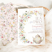 Invitation Thé pour deux fête d'anniversaire de printemps aux