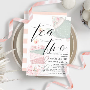 Invitation Thé pour deux fête de thé floral jumeaux Baby Show