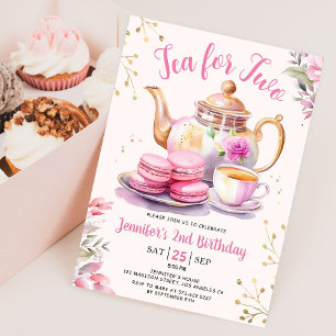 Invitation Thé Pour Deux Fille Du 2E Anniversaire Tea Party I