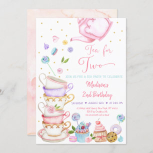 Invitation Thé Pour Deux Fleurs De Thé Rose Anniversaire