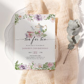 Invitation Thé Pour Deux Jours Floraux D'Anniversaire