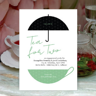 Invitation Thé pour deux moderne Mint Green Tea Party Invitat