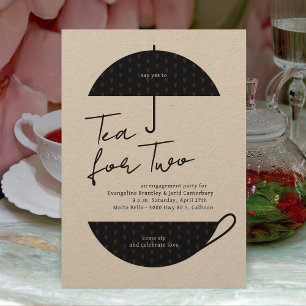 Invitation Thé pour deux parties de thé noir moderne Invitati
