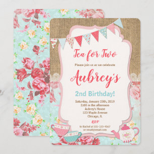 Invitation Thé pour deux Tea Party