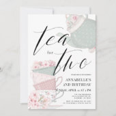 Invitation Thé pour deux Tea Party 2e anniversaire (Devant)