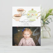 Invitation Thé pour deux Tea Party 2e anniversaire Photo (Debout devant)