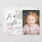 Invitation Thé pour deux Tea Party 2e anniversaire Photo (Devant)