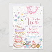 Invitation Thé Pour Deux Tea Roses Anniversaire (Devant)