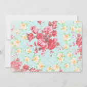 Invitation Thé pour l'anniversaire floral de fille de thé (Dos)