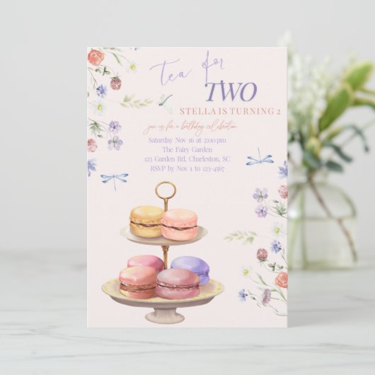 Invitation Thé pour l'invitation à deux fêtes d'anniversaire (Debout devant)