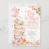 Invitation Thé Pour Trois Citrouille De Fête Anniversaire Aut (Devant)