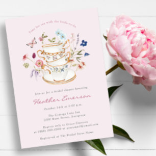 Invitation Thé Rose Mariage