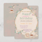 Invitation Thé Shabby Chic (Devant / Derrière)