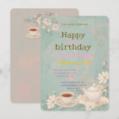 Invitation Thé Shabby Chic (Devant / Derrière)