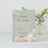 Invitation Thé Shabby Chic (Debout devant)