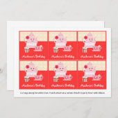 Invitation Thé sucré, fête d'anniversaire Balises de préféren (Devant / Derrière)