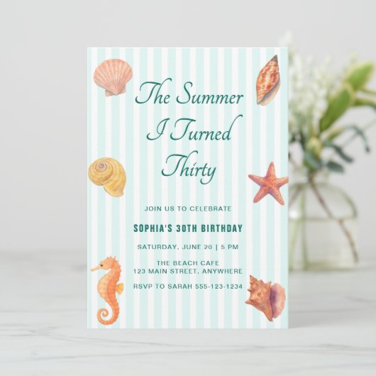 Invitation The Summer I Turned Thirty 30th Birthday (Debout devant)