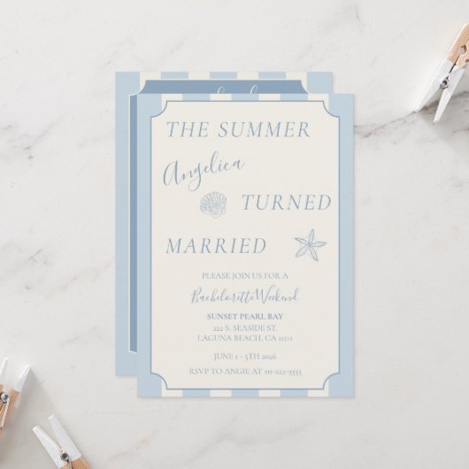 Invitation The Summer She Turned Married Bachelorette Weekend (Devant/Arrière en situation)