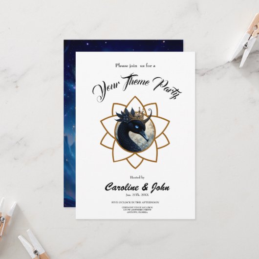 Invitation The Swan Who Guards the Moon.   (Devant/Arrière en situation)