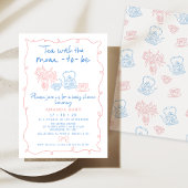 Invitation Thé Tiré Whimsical Avec Maman Pour Être Baby showe