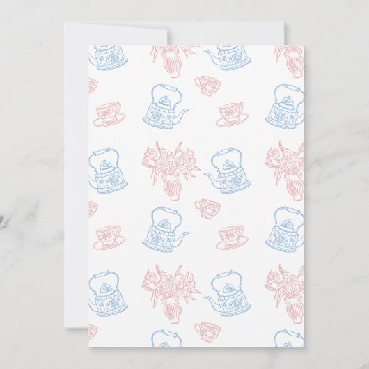 Invitation Thé Tiré Whimsical Avec Maman Pour Être Baby showe (Dos)