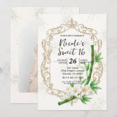 Invitation The Tropical Imperial Bamboo Garden Sweet 16 (Devant / Derrière)