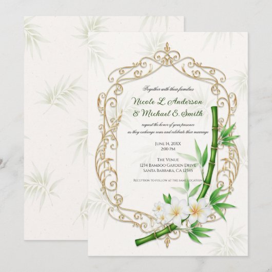 Invitation The Tropical Imperial Bamboo Garden Wedding  (Devant / Derrière)