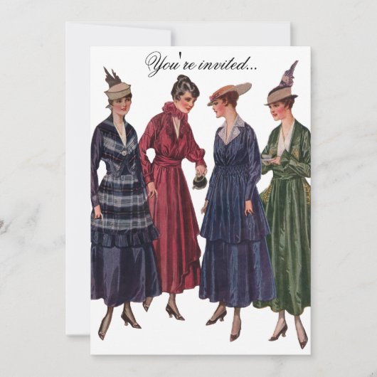 Invitation Thé vintage (Devant)