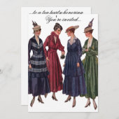 Invitation Thé vintage (Devant / Derrière)