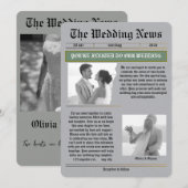 Invitation The Wedding News Vintage Newspaper Wedding  (Devant / Derrière)
