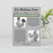 Invitation The Wedding News Vintage Newspaper Wedding  (Debout devant)