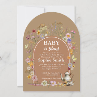 Invitation Thé Whimsical Jardin bébé dans le Baby shower en f