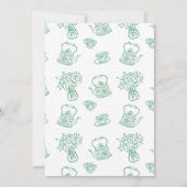 Invitation Thé Whimsical Multi-Couleurs Avec Fête des mariées (Dos)