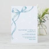Invitation The Winter I Turned | Ice Blue Ribbon Birthday (Debout devant)