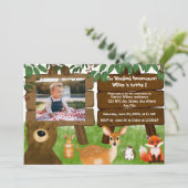 Invitation The Woodland Calling All Forest Animals Birthday (Debout devant)