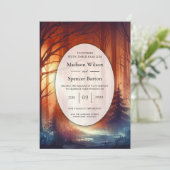 Invitation The Woodland Spell of Falling Leaves Wedding (Debout devant)