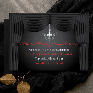 Invitation Théâtre Meurtre Adulte Mystère Dîner