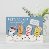 Invitation Théâtre Rétro Allons Tous à une Fête (Debout devant)