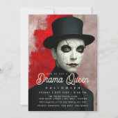 Invitation Theatrical Drama Queen Halloween Party (Devant)