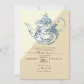 Invitation Théière Blush moderne | Tea Party | Personnalisé (Devant)