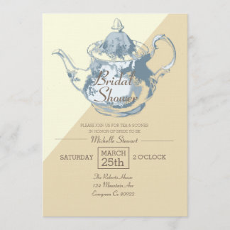 Invitation Théière Blush moderne | Tea Party | Personnalisé